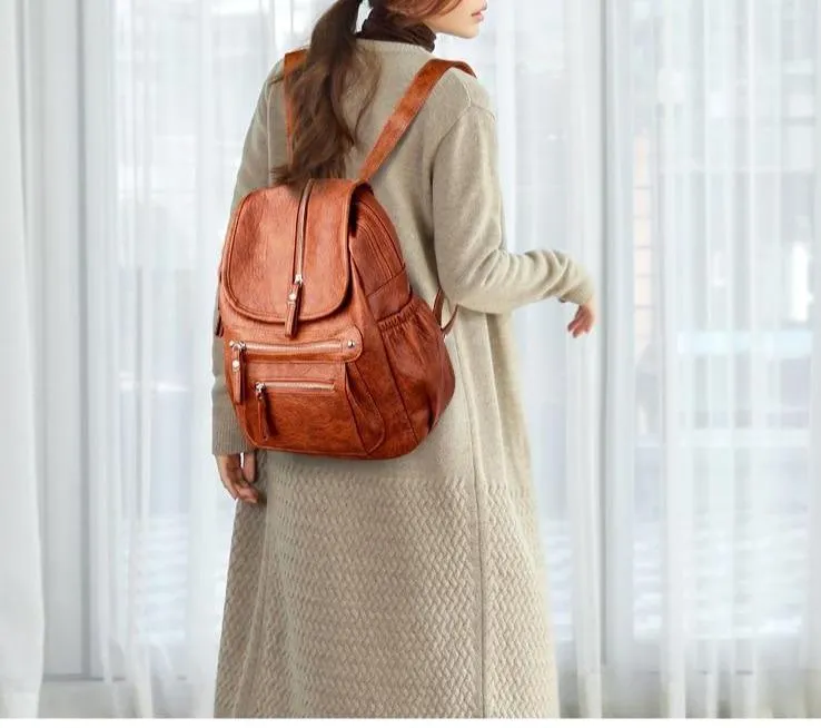 Casual Large Capacity Soft Backpack Vintage High Quality School Backpacks