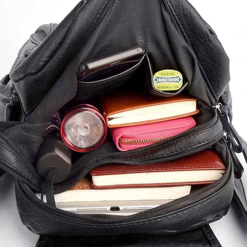 Casual Large Capacity Soft Backpack Vintage High Quality School Backpacks