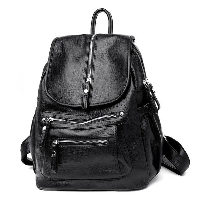 Casual Large Capacity Soft Backpack Vintage High Quality School Backpacks