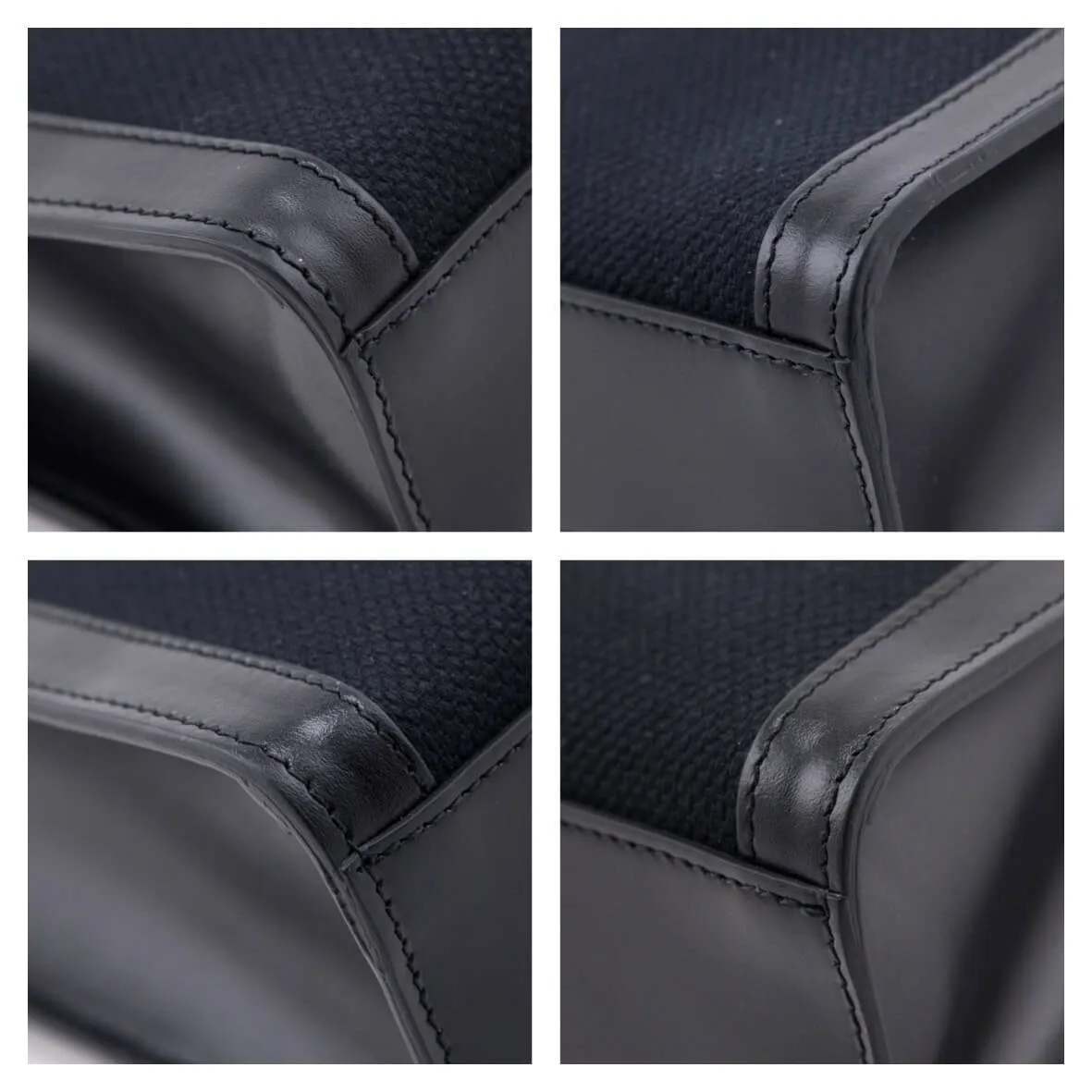 Celine Black Canvas & Calfskin Small Vertical Cabas Tote