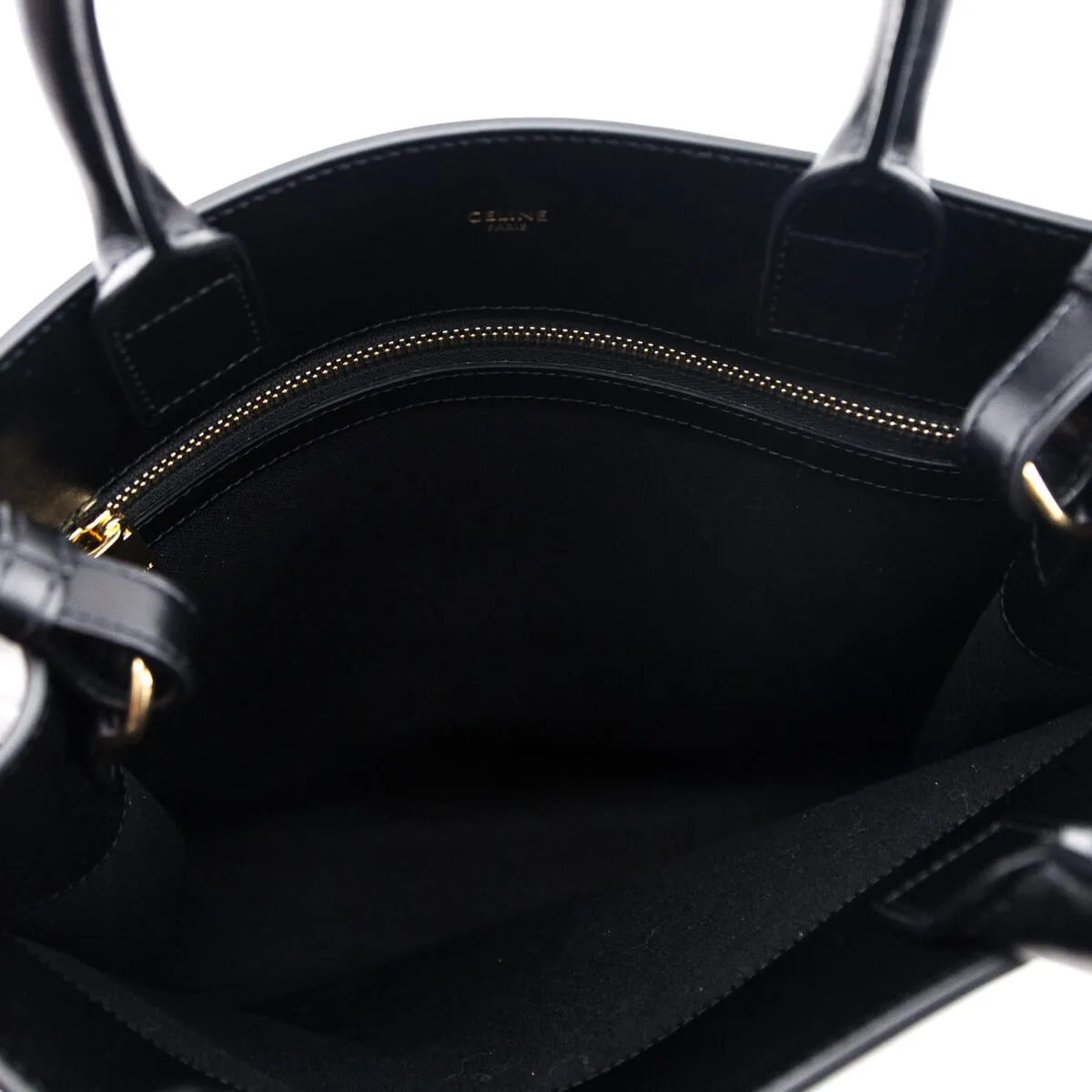 Celine Black Canvas & Calfskin Small Vertical Cabas Tote