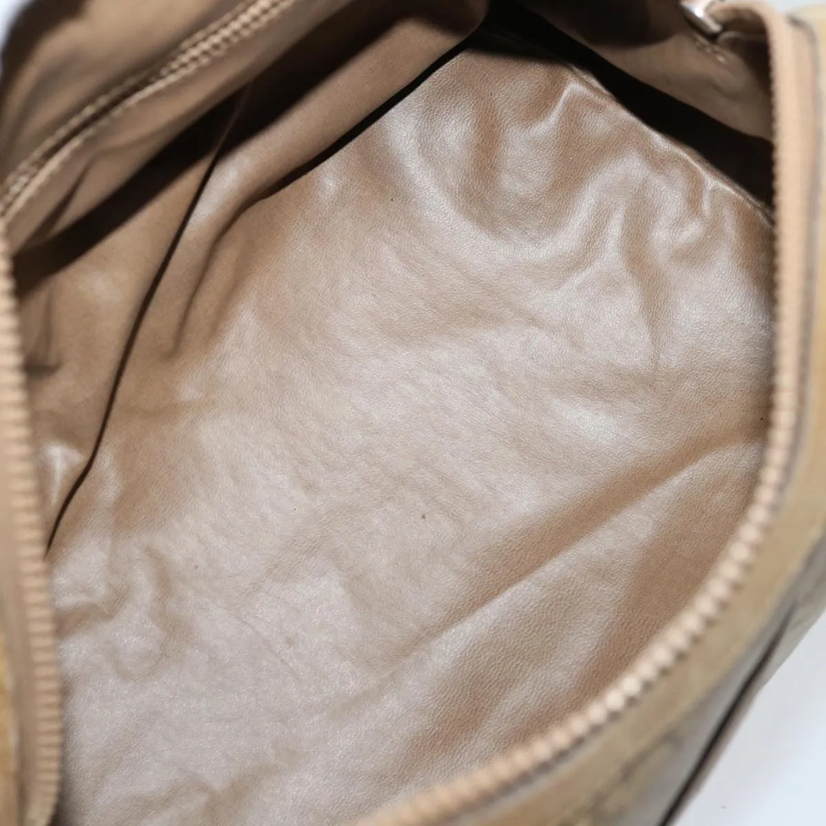 CELINE C Macadam Canvas Boston Bag Beige Auth yk11254