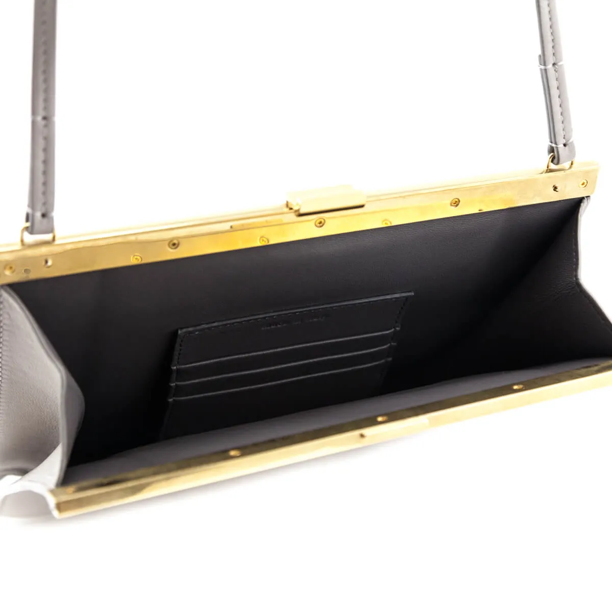 Celine Gray Smooth Calfskin Mini Clasp Bag