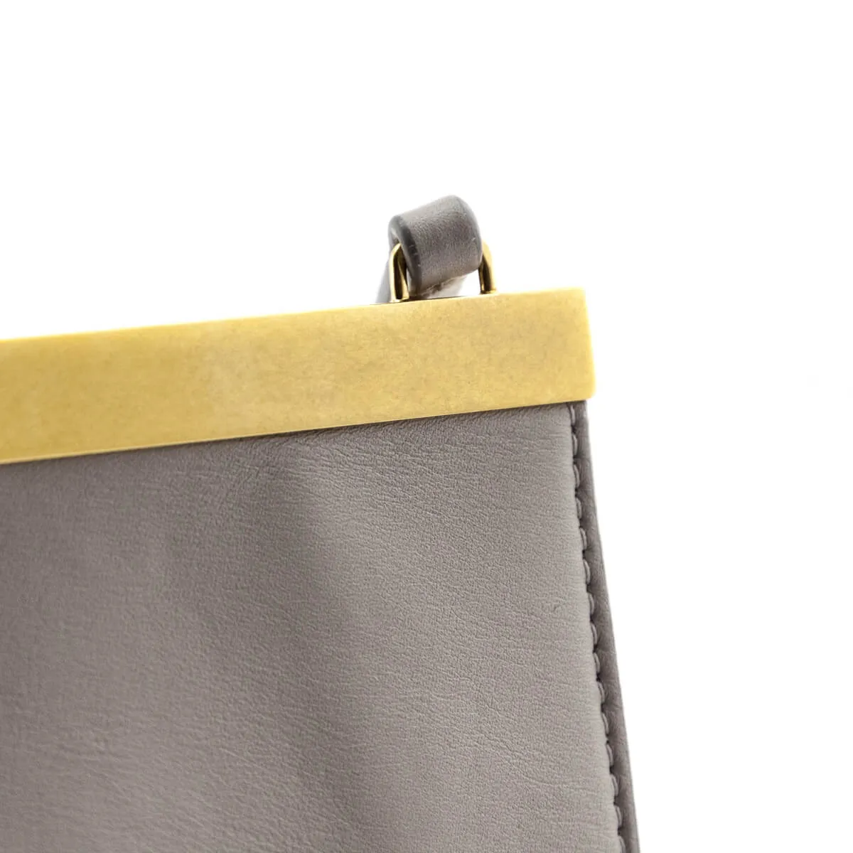 Celine Gray Smooth Calfskin Mini Clasp Bag