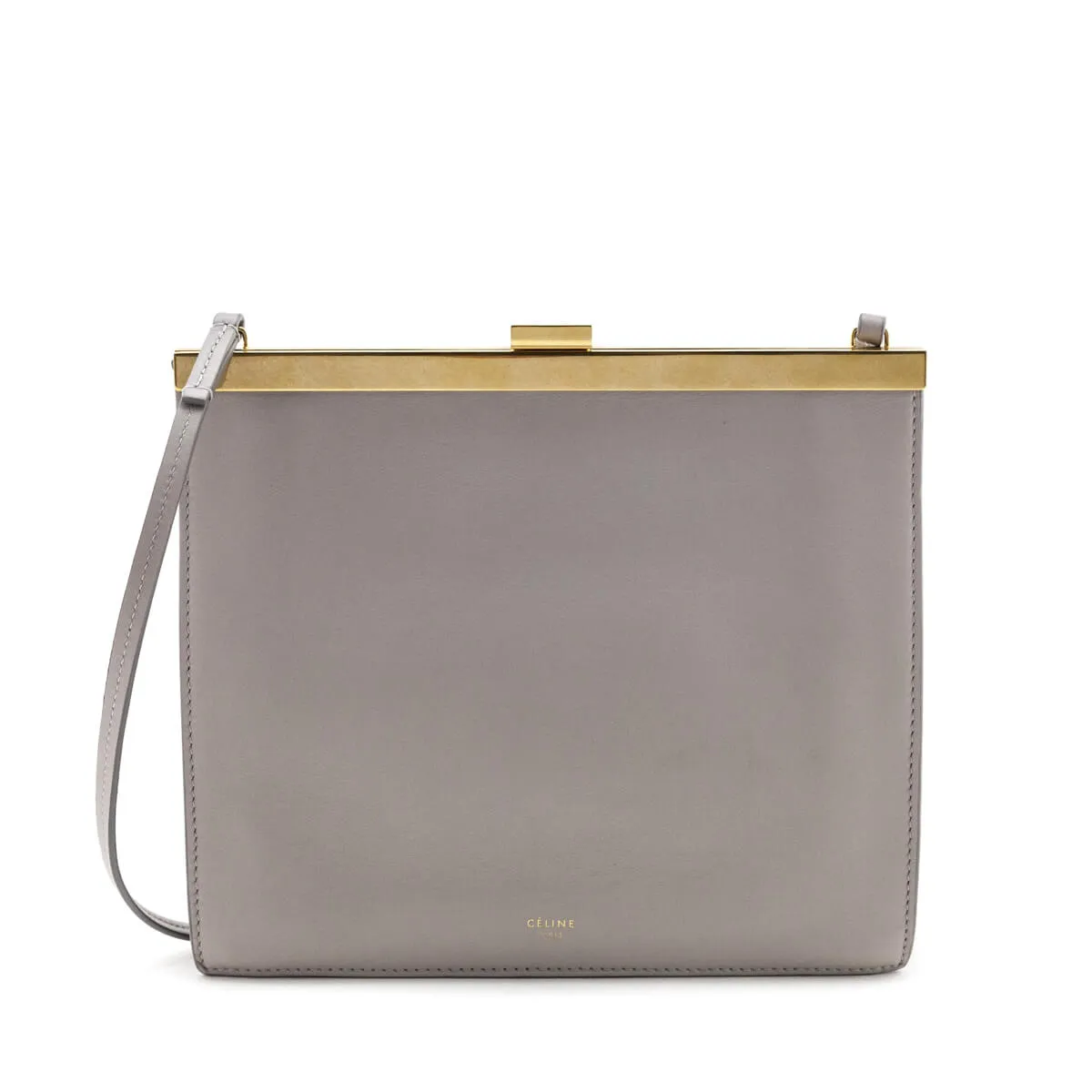 Celine Gray Smooth Calfskin Mini Clasp Bag
