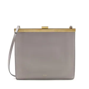 Celine Gray Smooth Calfskin Mini Clasp Bag