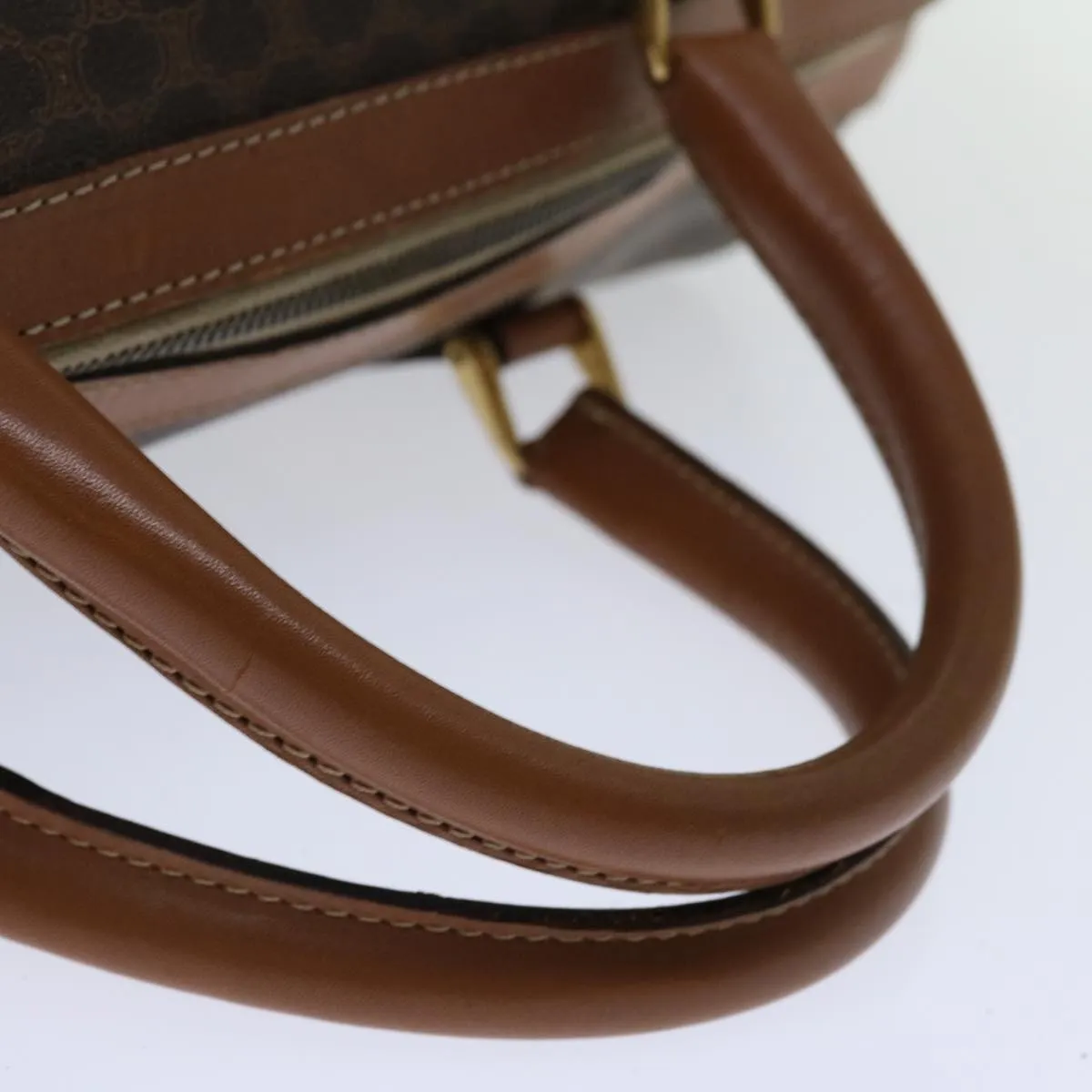 CELINE Macadam Canvas Boston Bag PVC Brown Auth 68475