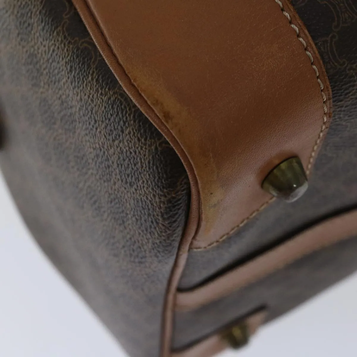 CELINE Macadam Canvas Boston Bag PVC Brown Auth 68475