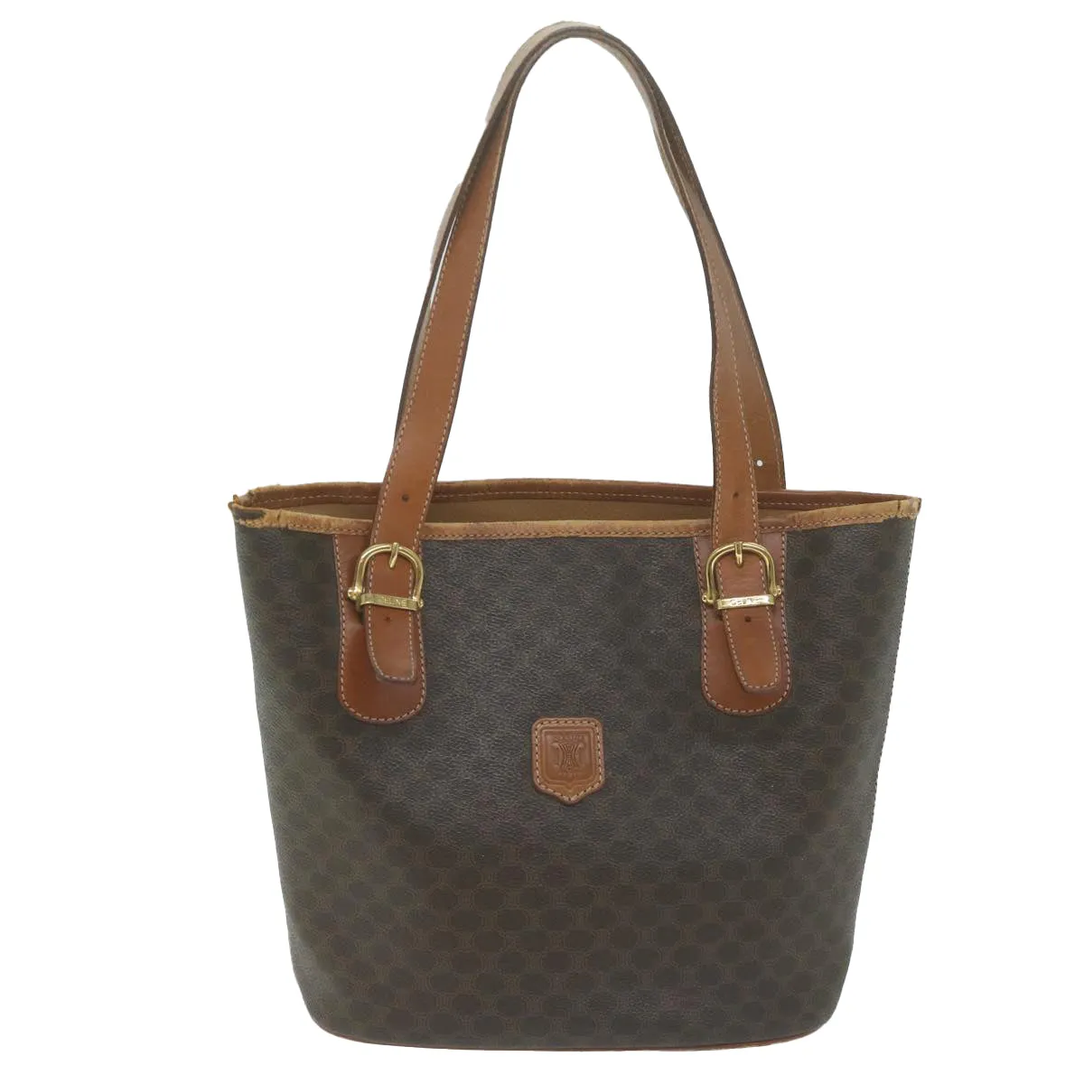 CELINE Macadam Canvas Tote Bag PVC Brown Auth yk10484