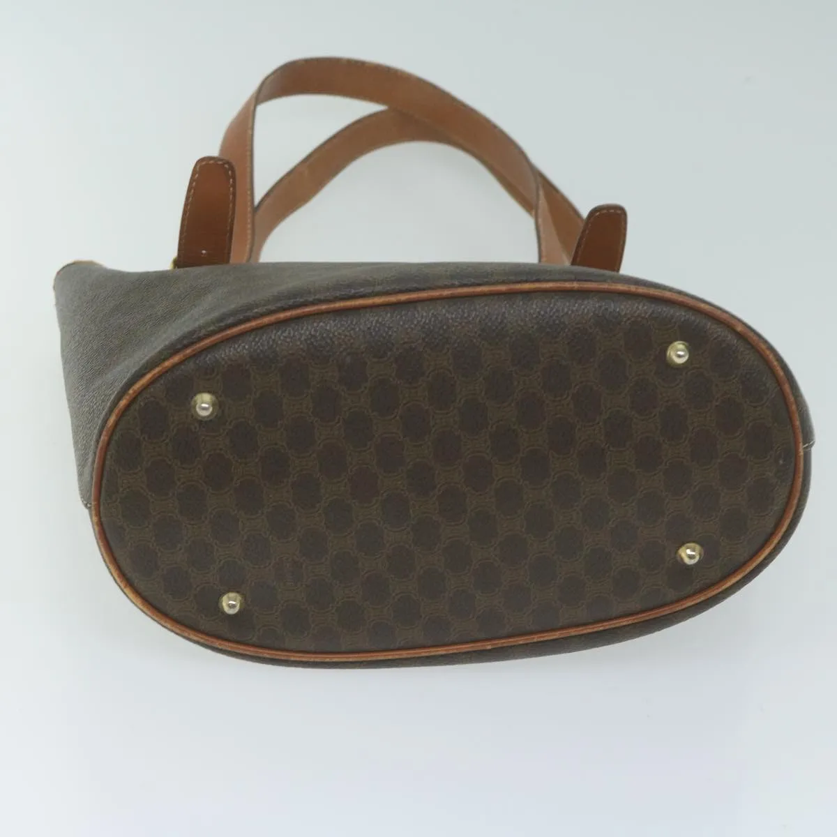 CELINE Macadam Canvas Tote Bag PVC Brown Auth yk10484
