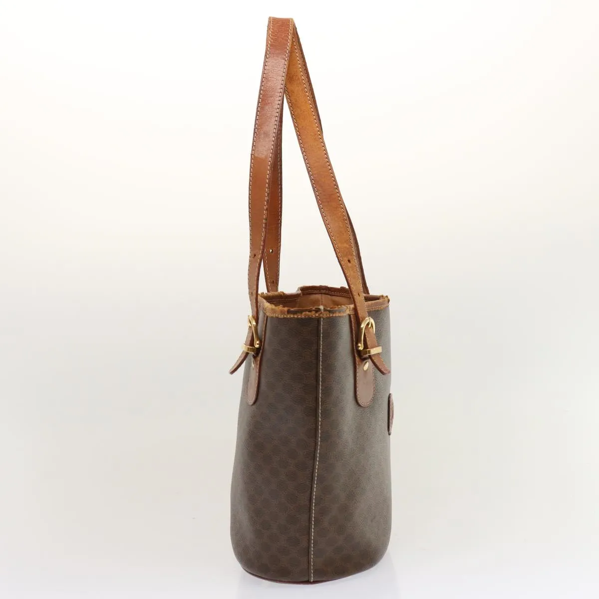 CELINE Macadam Canvas Tote Bag PVC Brown Auth yk11933