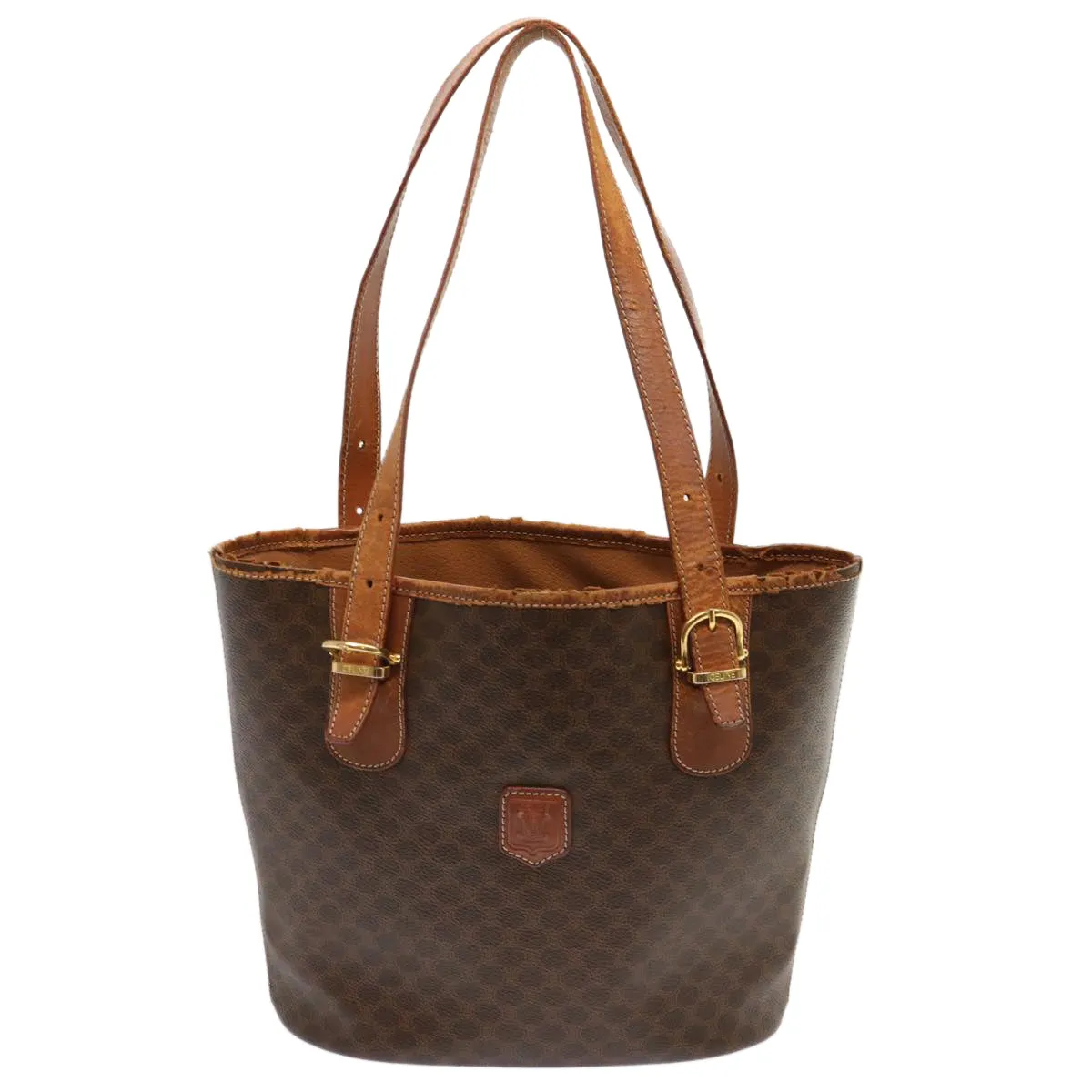 CELINE Macadam Canvas Tote Bag PVC Brown Auth yk11933