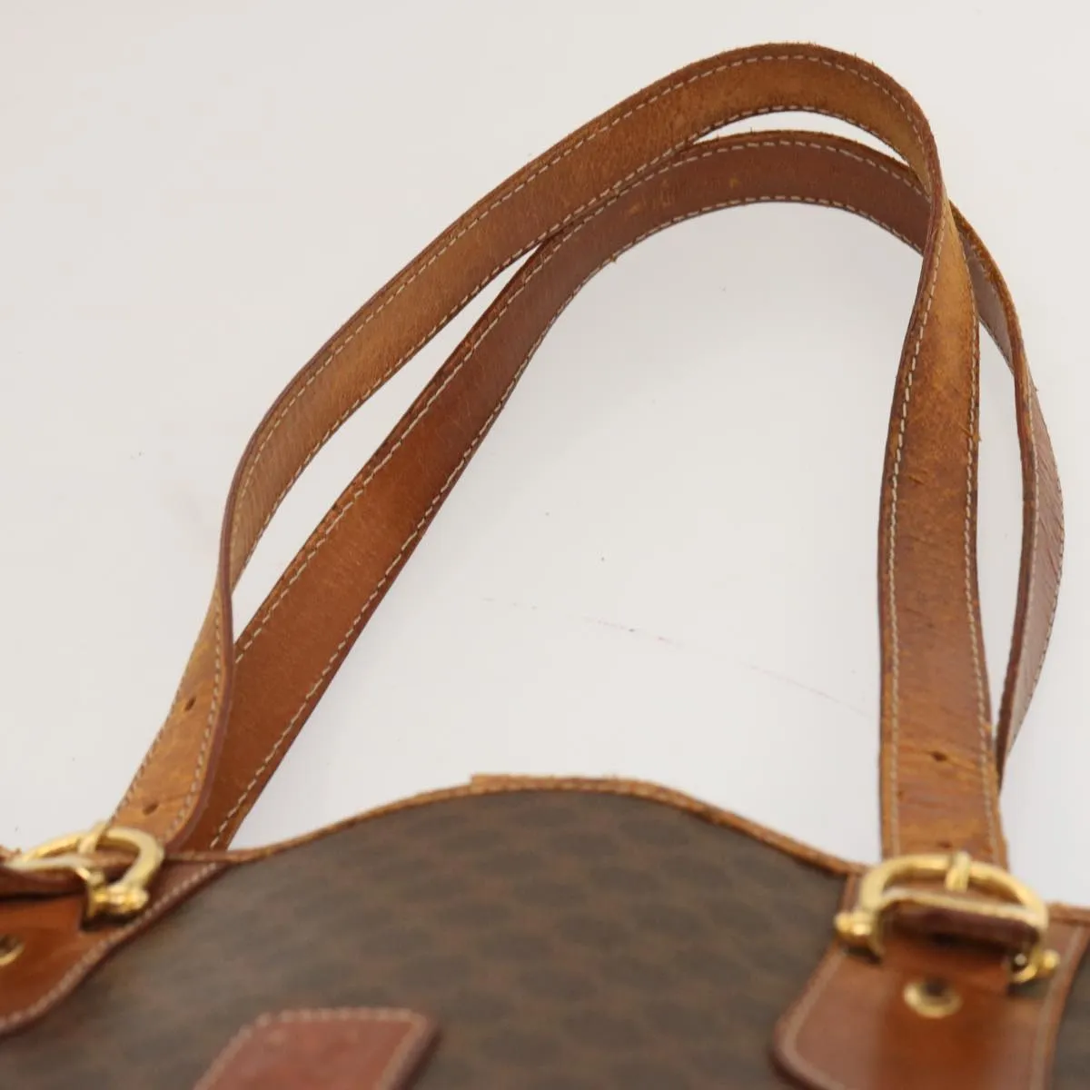 CELINE Macadam Canvas Tote Bag PVC Brown Auth yk11933