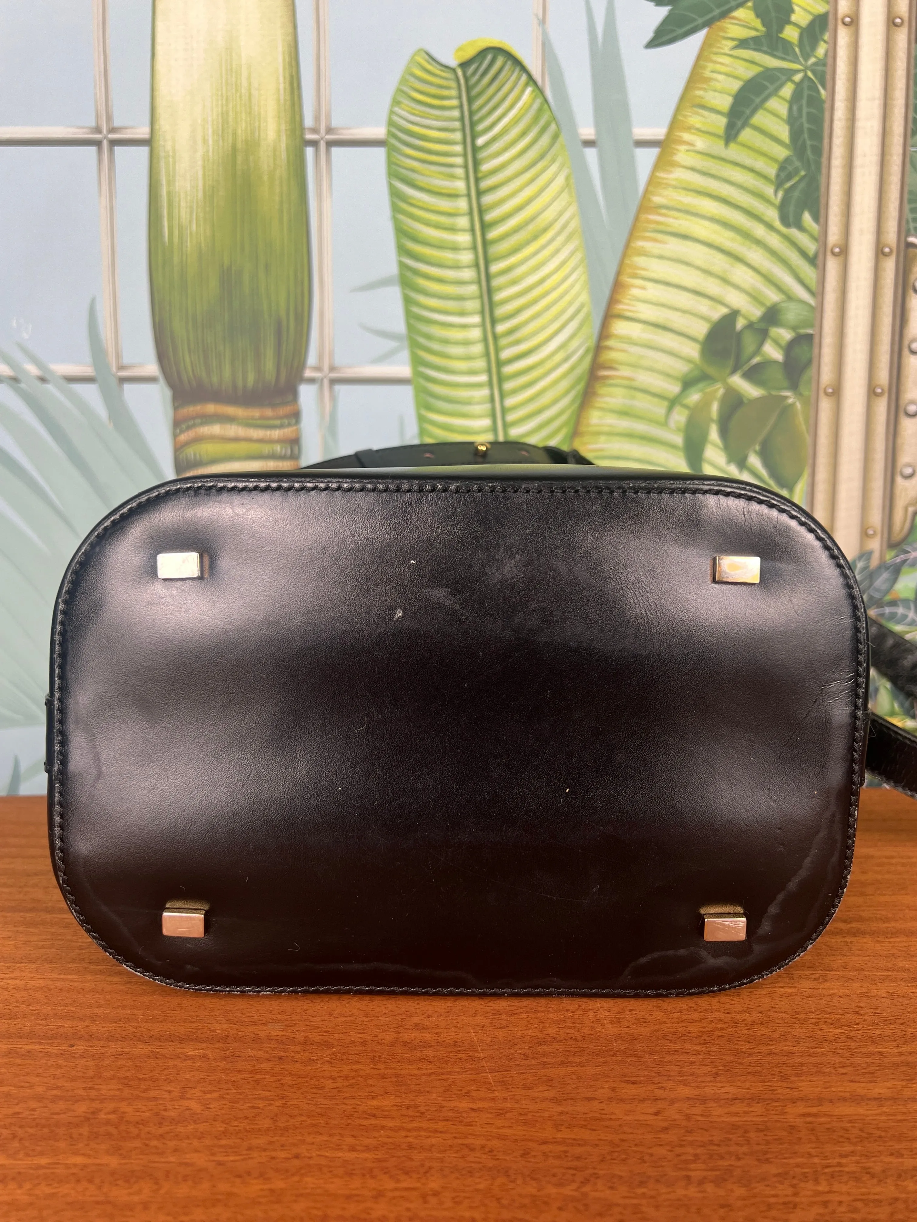 Celine vintage triumph black bucket bag