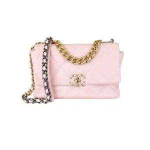 Chanel 19 Flap Large Lambskin Quilted Light Pink Mixed Hardware