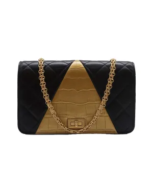 Chanel 2019 Gold pyramid 2.55 Crocodile Reissue Wallet On Chain crossbody bag - DXBS2699