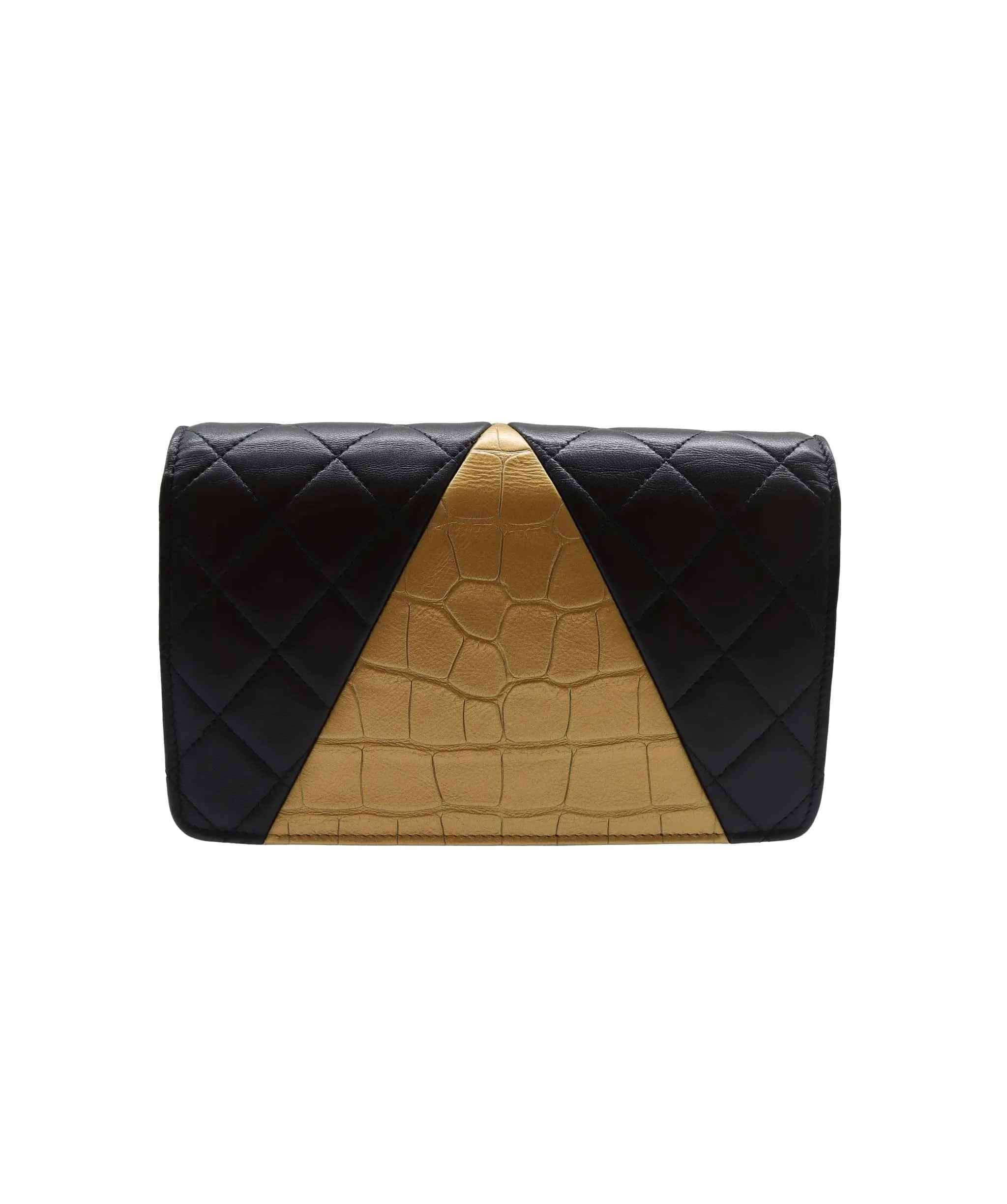 Chanel 2019 Gold pyramid 2.55 Crocodile Reissue Wallet On Chain crossbody bag - DXBS2699