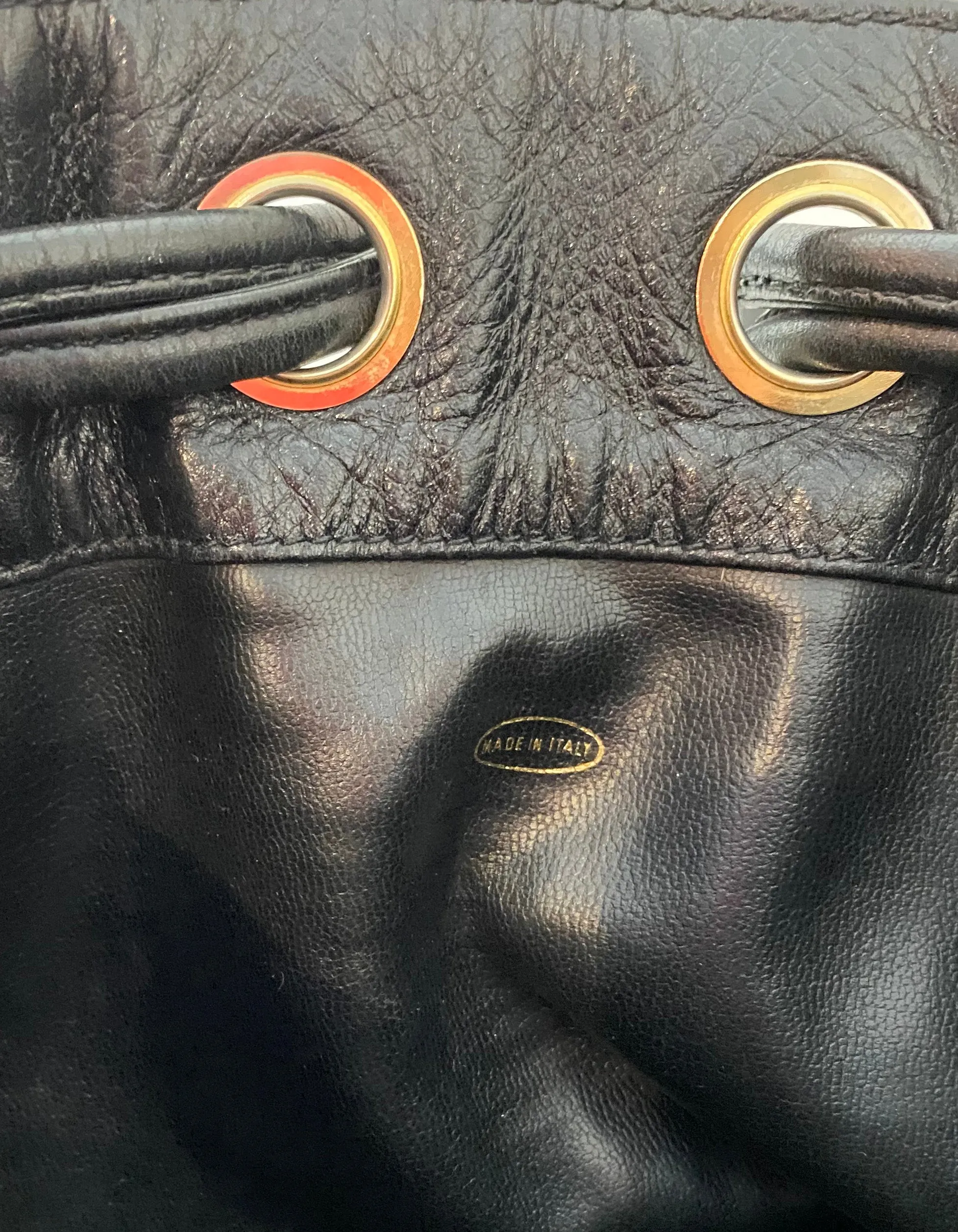 Chanel Black Caviar Leather CC Vintage Bucket Bag