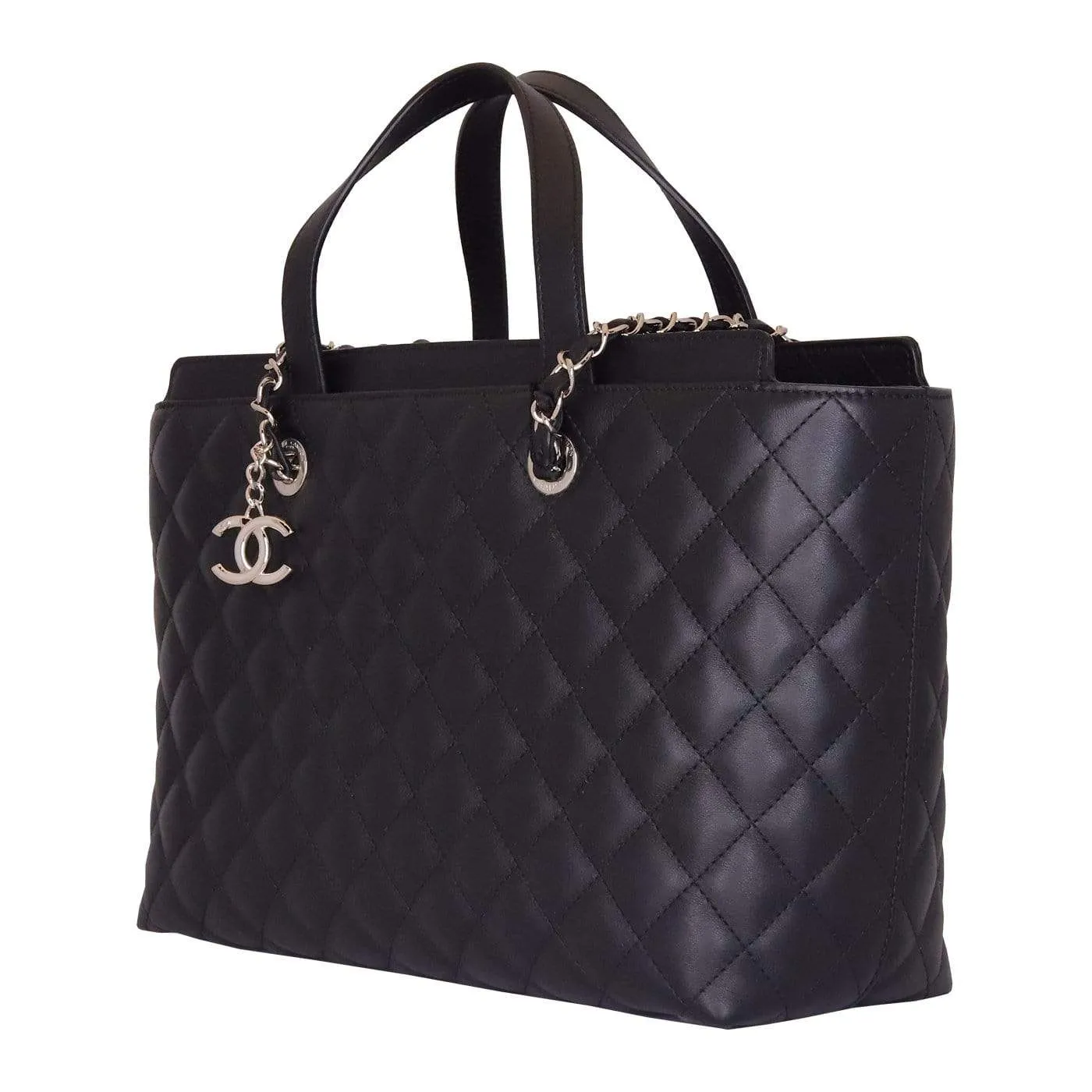Chanel Black Lambskin Shopper Tote