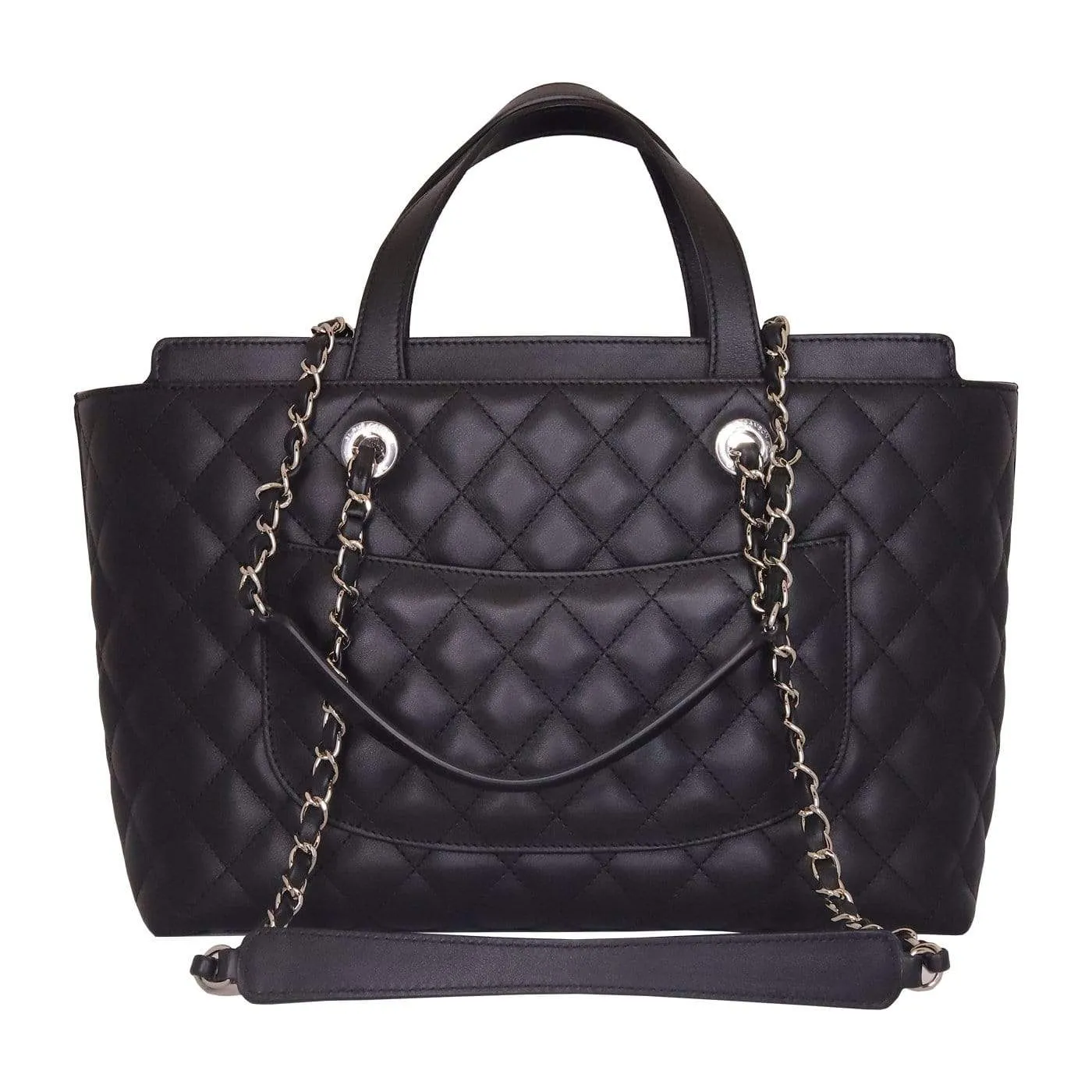 Chanel Black Lambskin Shopper Tote