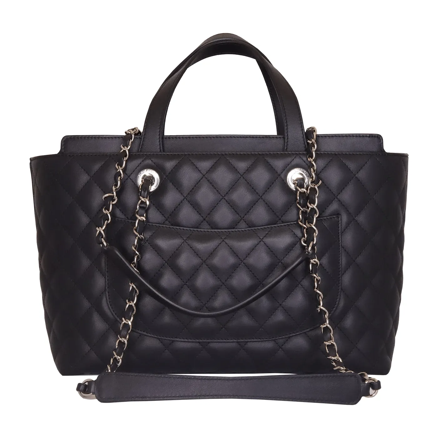 Chanel Black Lambskin Shopper Tote