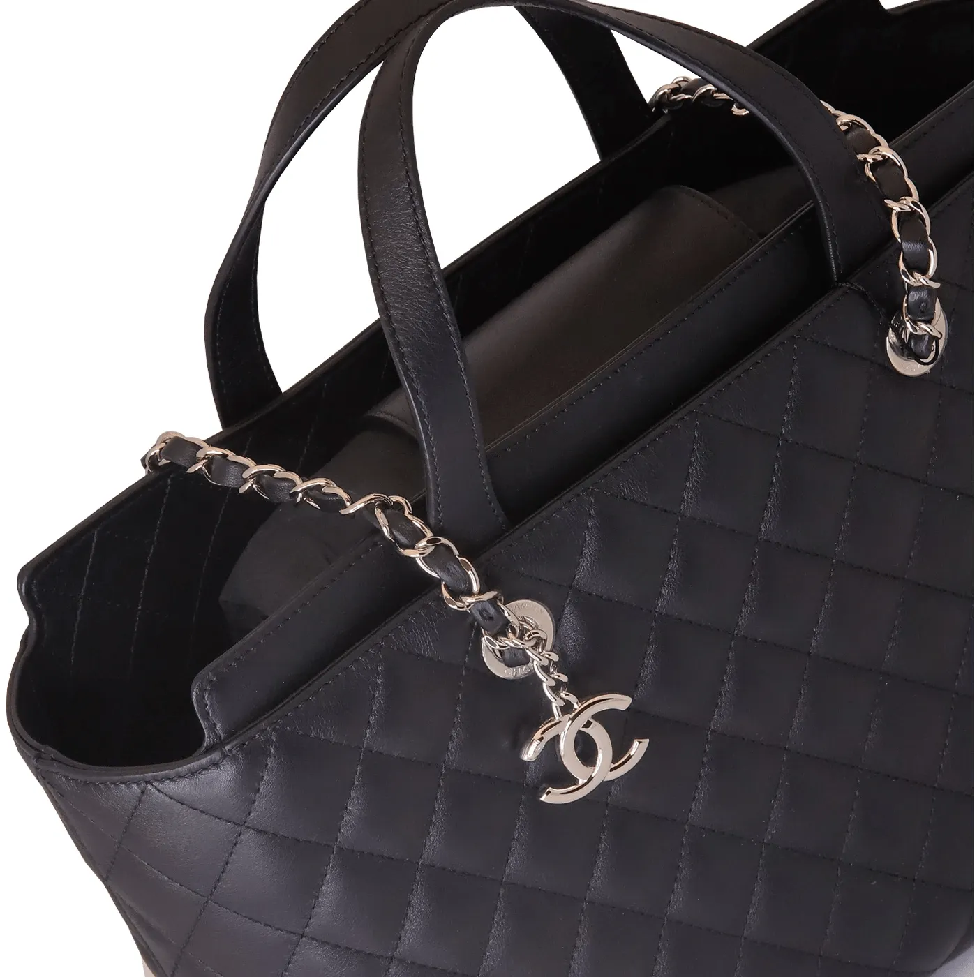 Chanel Black Lambskin Shopper Tote
