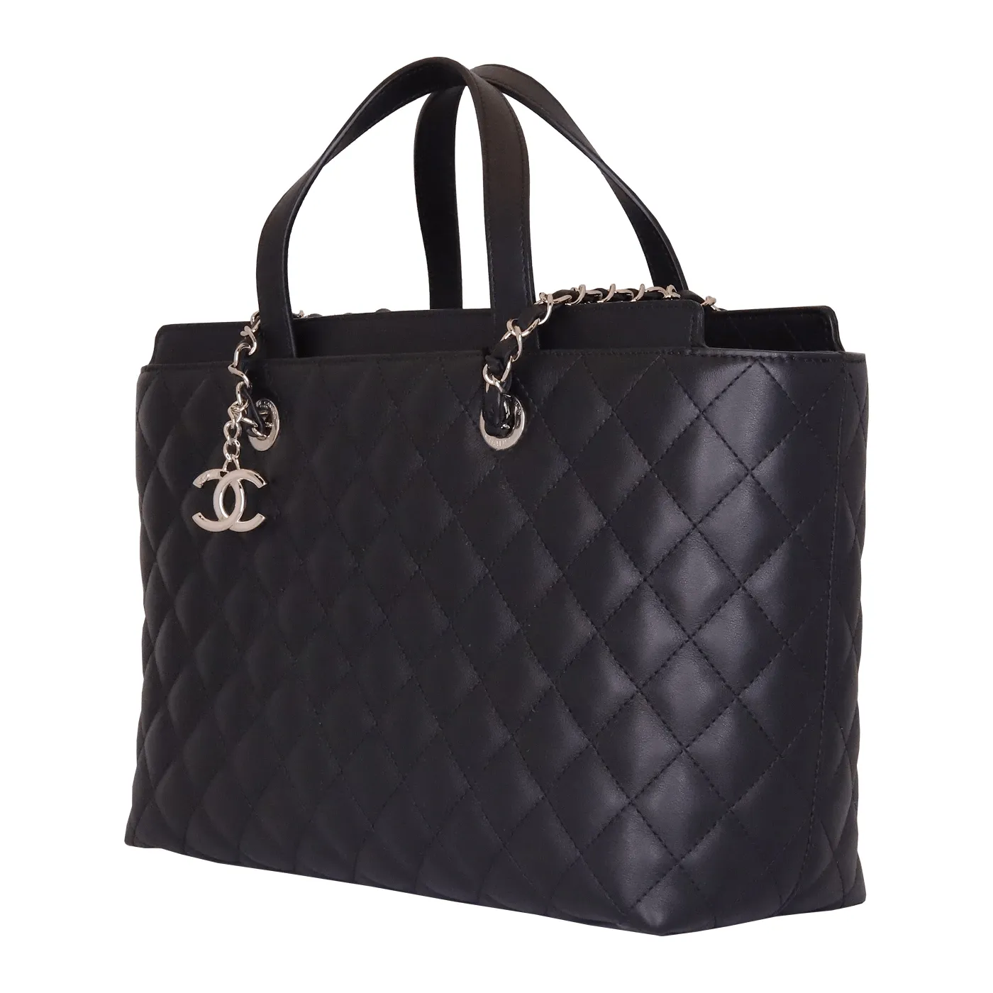 Chanel Black Lambskin Shopper Tote