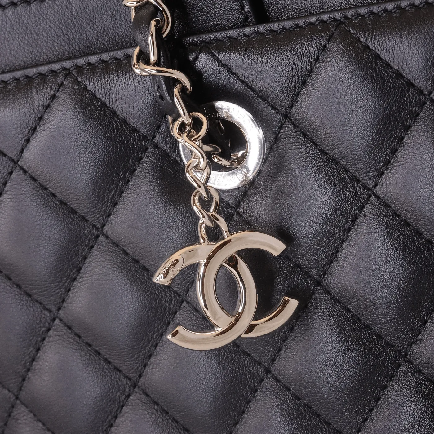Chanel Black Lambskin Shopper Tote