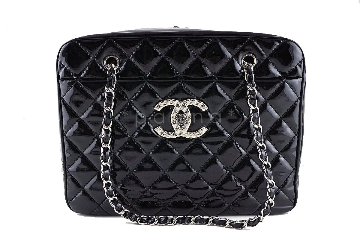 Chanel Black Luxury Giant XL Brilliant CC Patent Camera Tote Bag