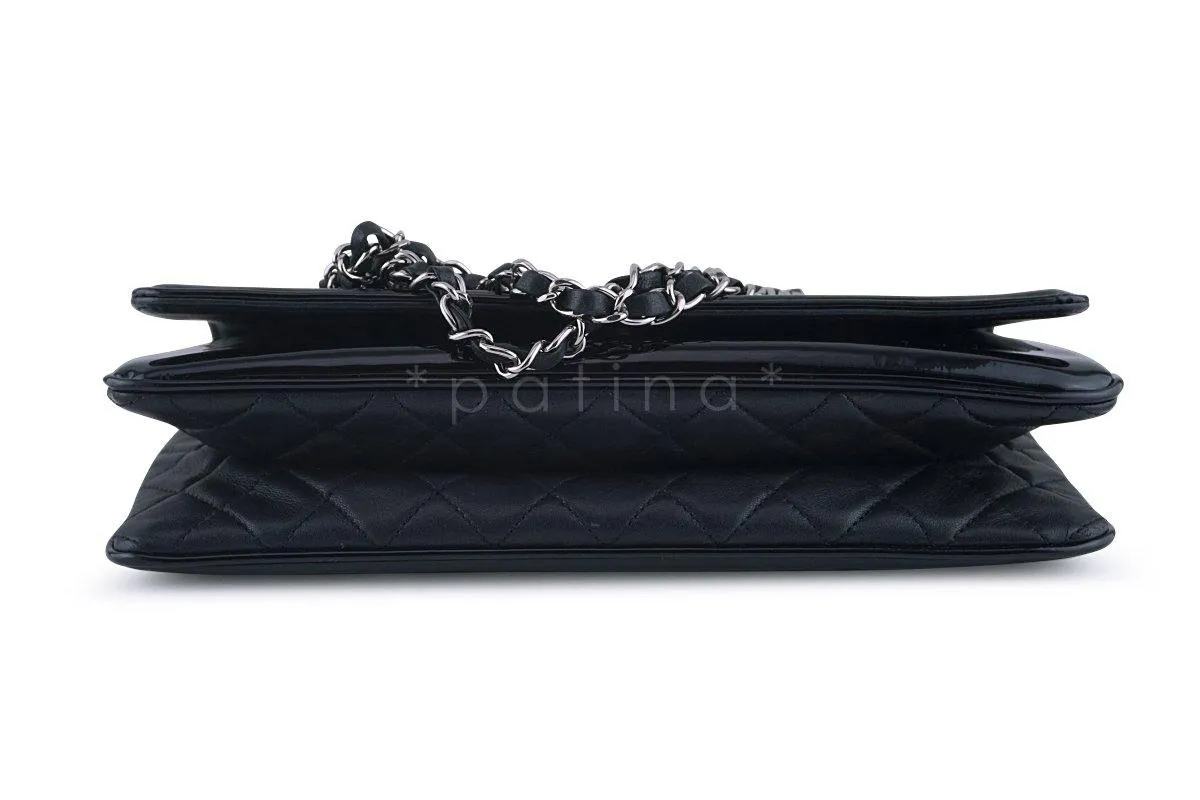 Chanel Black Patent Lipstick Ligne Shoulder Flap Bag