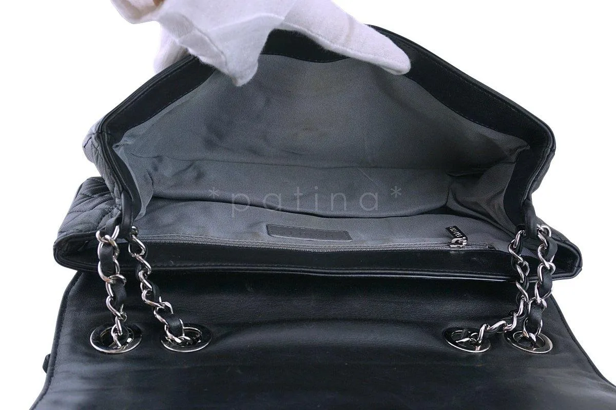 Chanel Black Patent Lipstick Ligne Shoulder Flap Bag