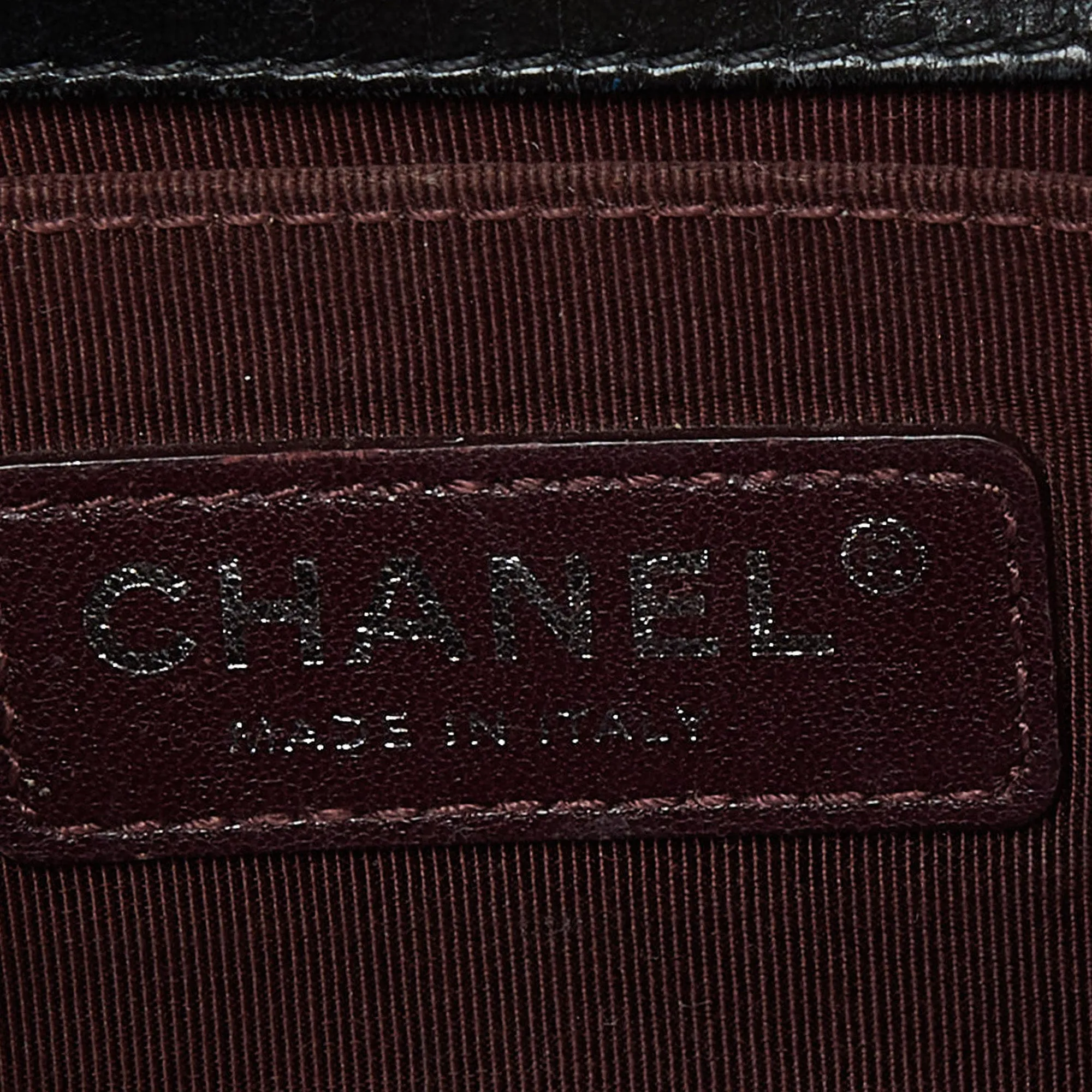 CHANEL Black Quilted Leather Small Boy Chained Flap Bag