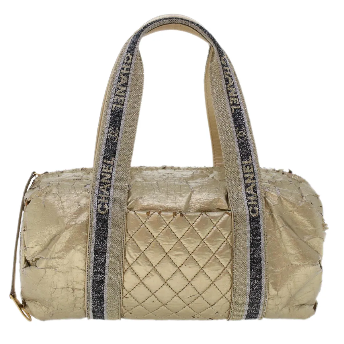 CHANEL Boston Bag Patent leather Gold Tone CC  yb278