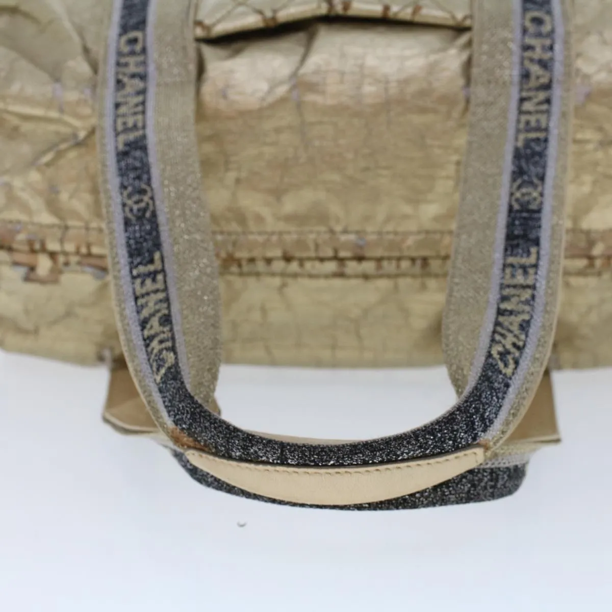 CHANEL Boston Bag Patent leather Gold Tone CC  yb278