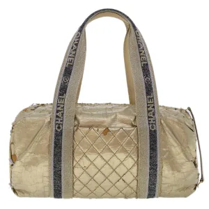 CHANEL Boston Bag Patent leather Gold Tone CC  yb278