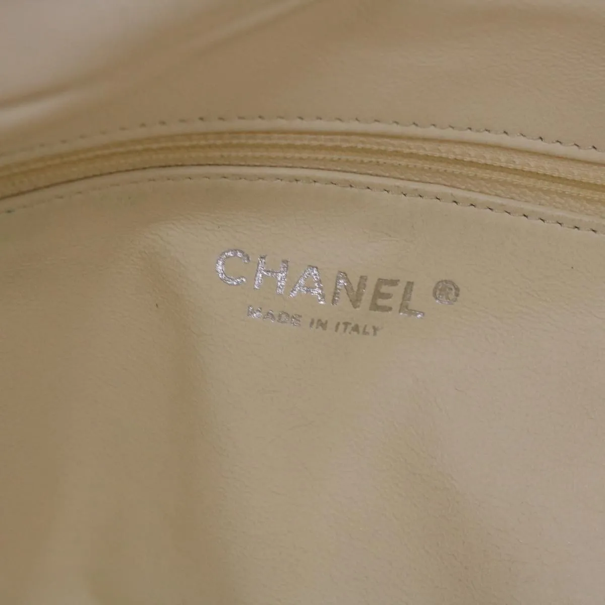 Chanel Chain Boston Bag Leather White CC  bs6591