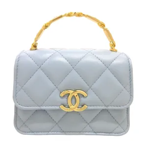 Chanel chain clutch Light blue bag
