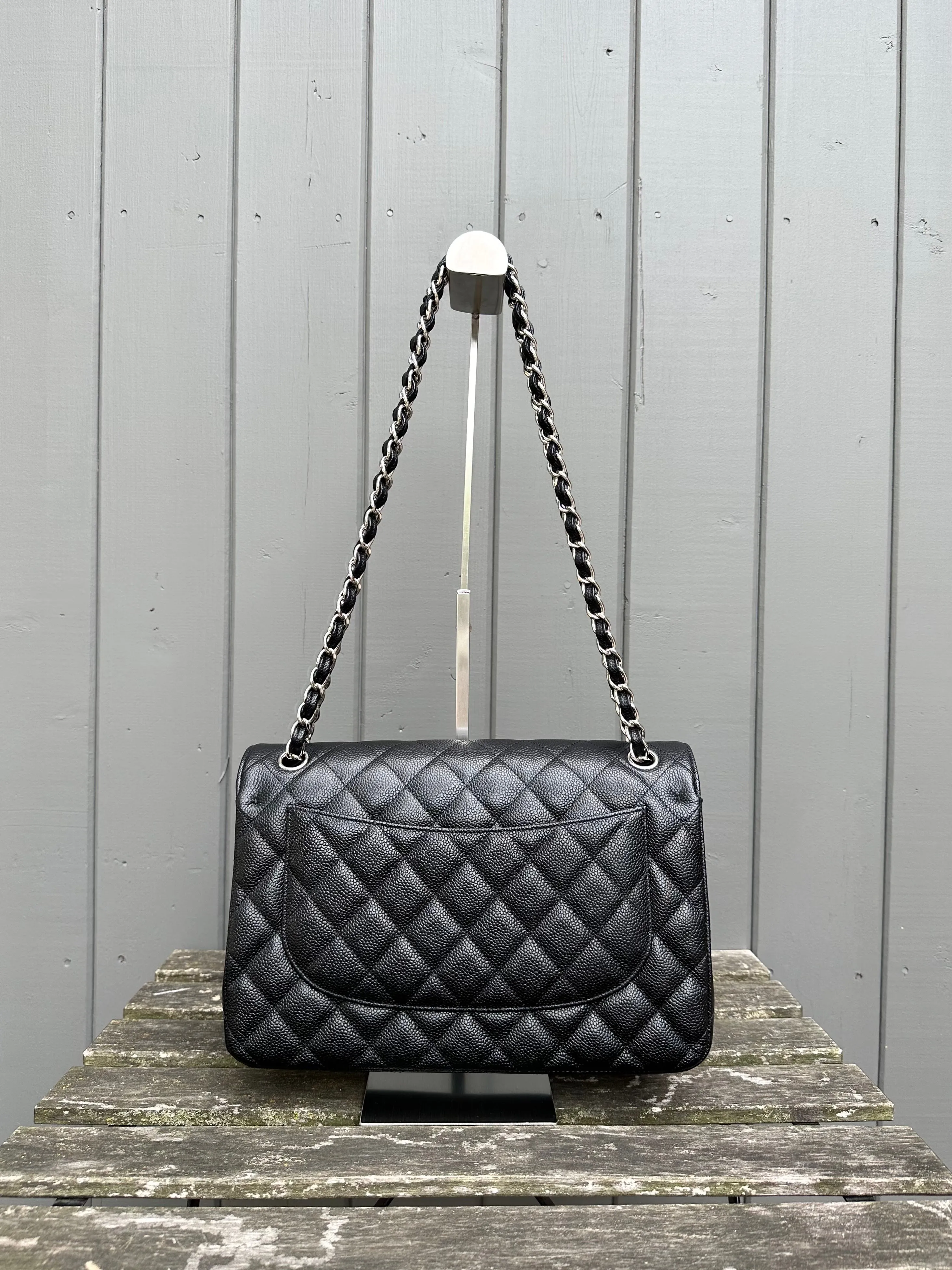 CHANEL Classic Jumbo Double Flap Bag in SHW