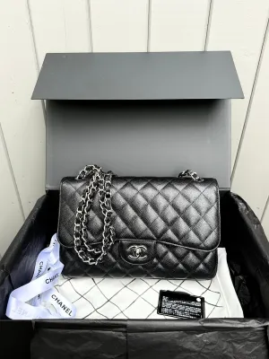 CHANEL Classic Jumbo Double Flap Bag in SHW
