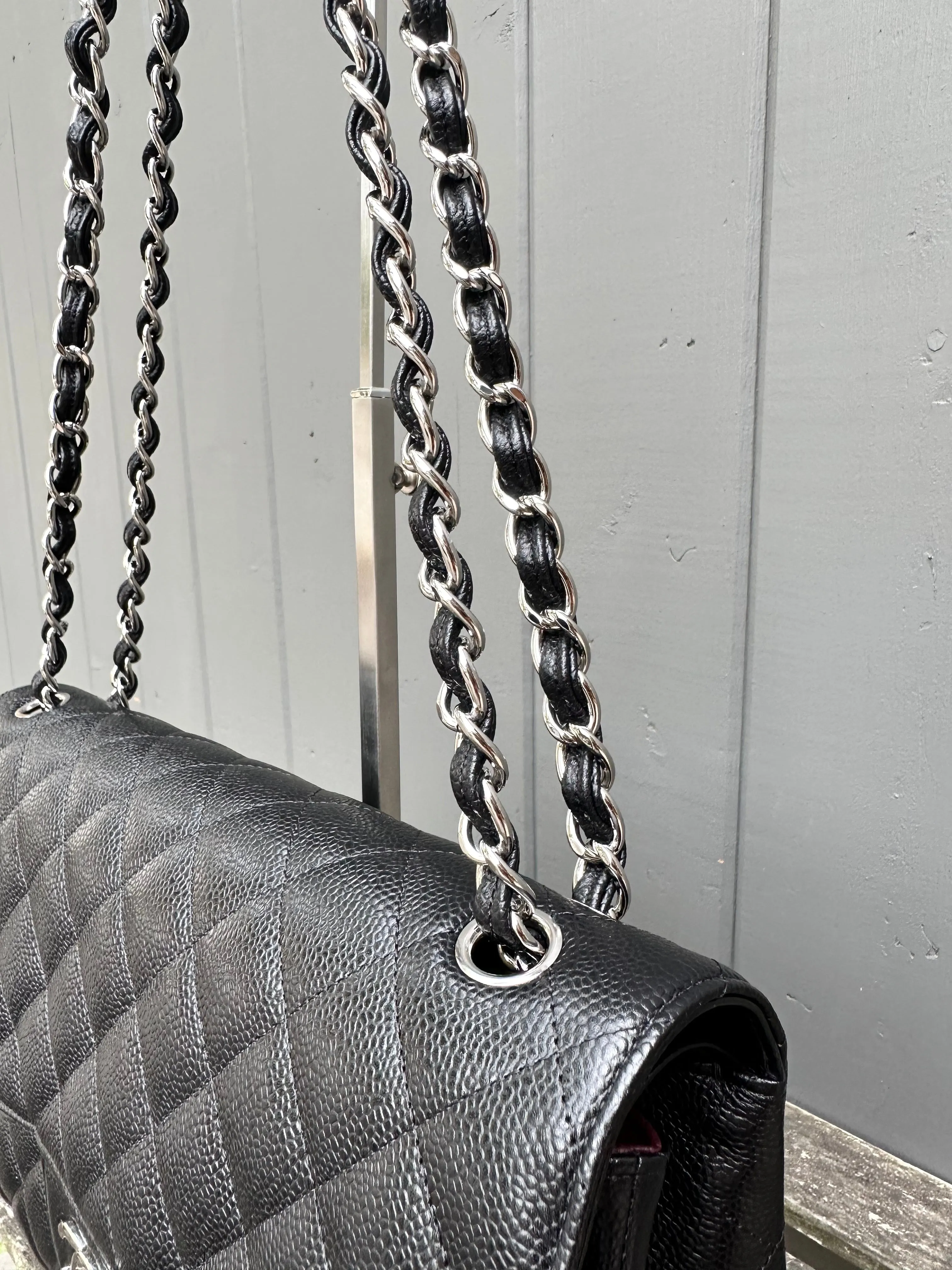 CHANEL Classic Jumbo Double Flap Bag in SHW