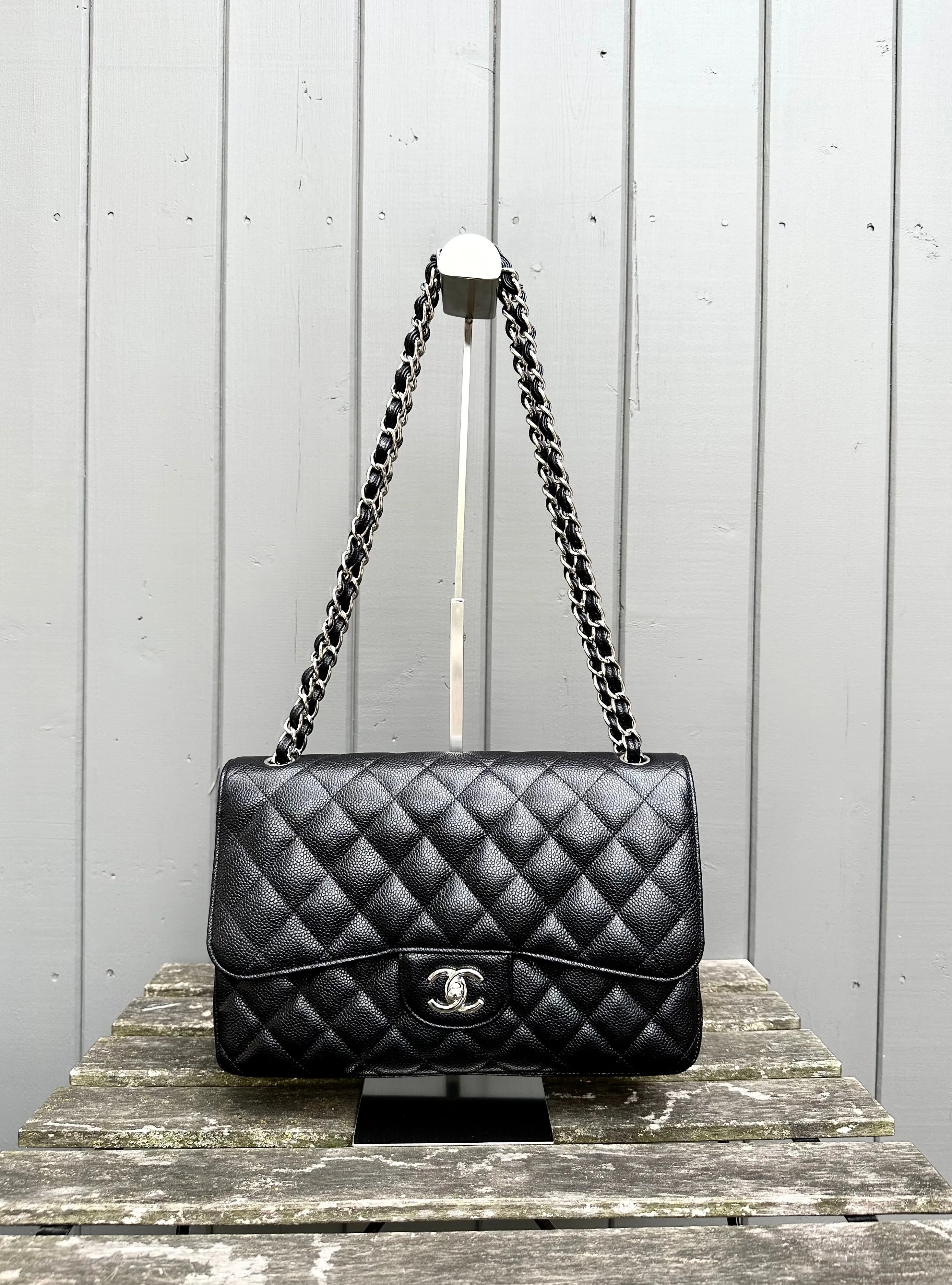 CHANEL Classic Jumbo Double Flap Bag in SHW