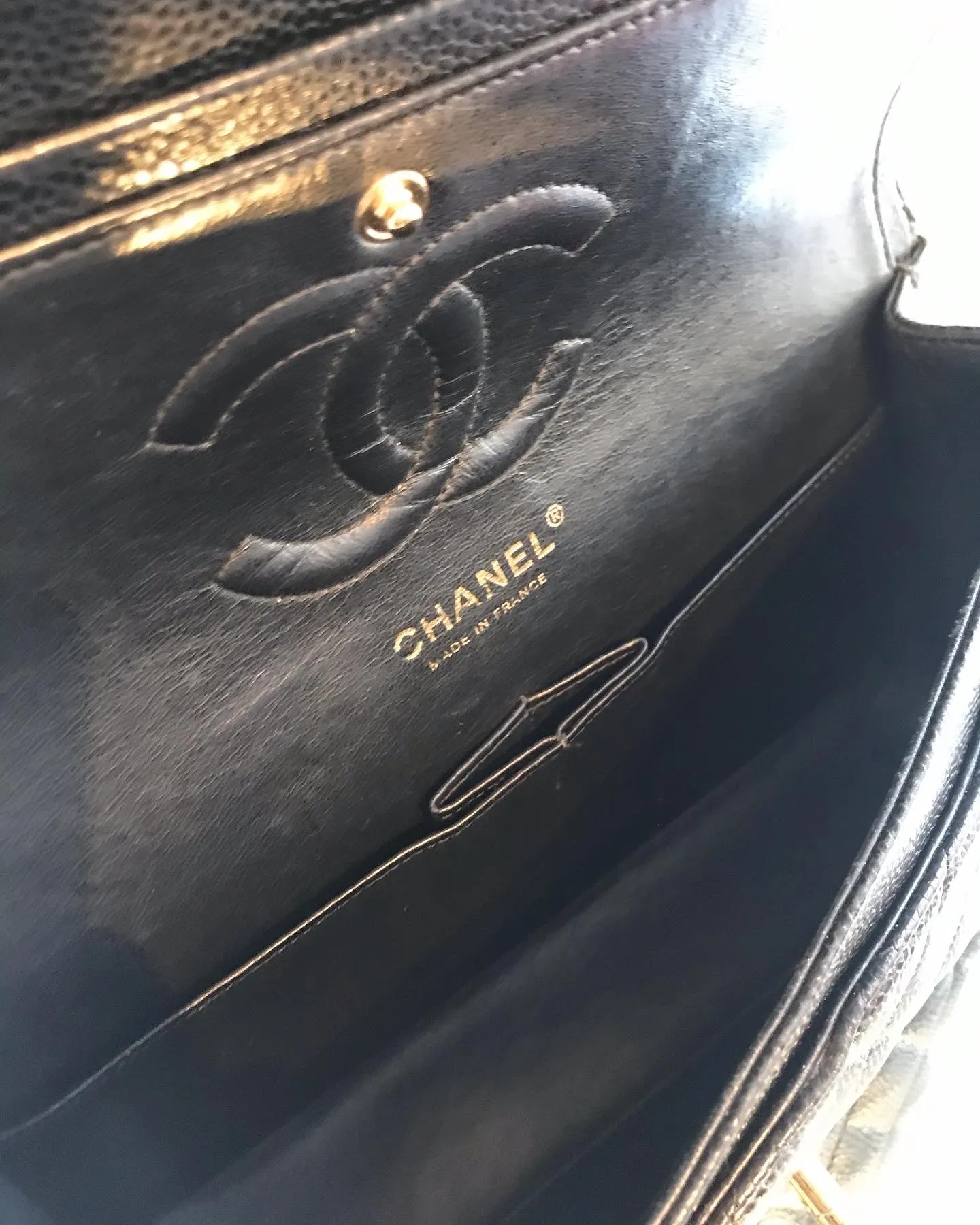 CHANEL Classic Medium Double Flap in Caviar Leather