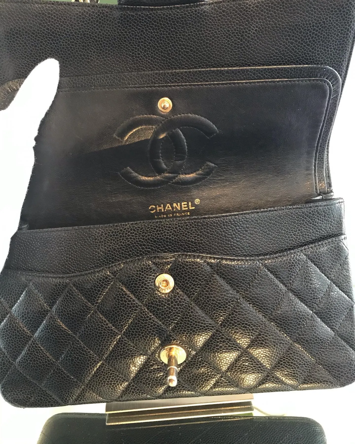 CHANEL Classic Medium Double Flap in Caviar Leather