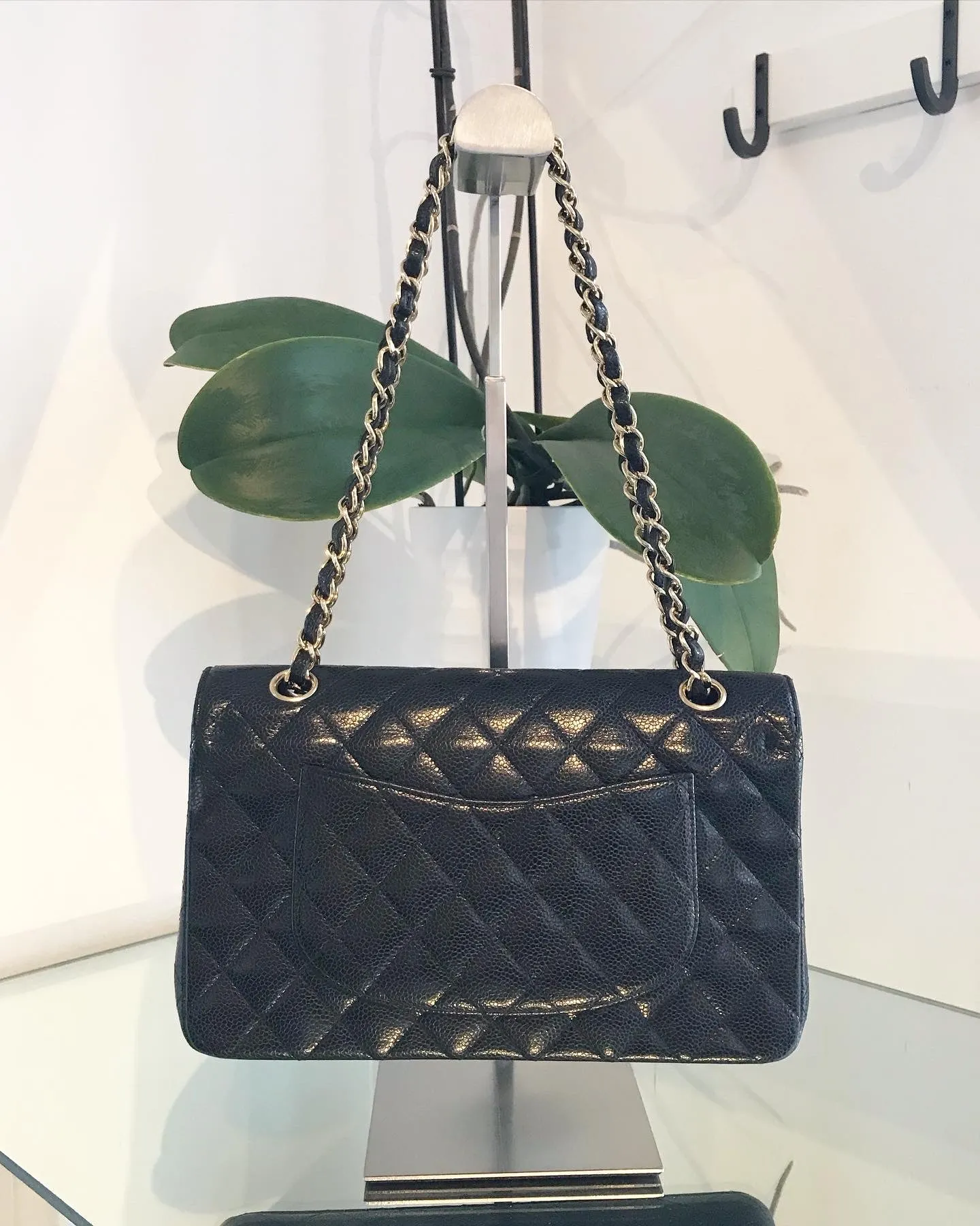 CHANEL Classic Medium Double Flap in Caviar Leather