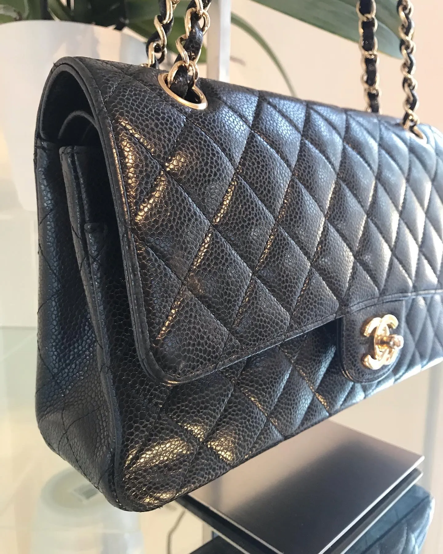 CHANEL Classic Medium Double Flap in Caviar Leather