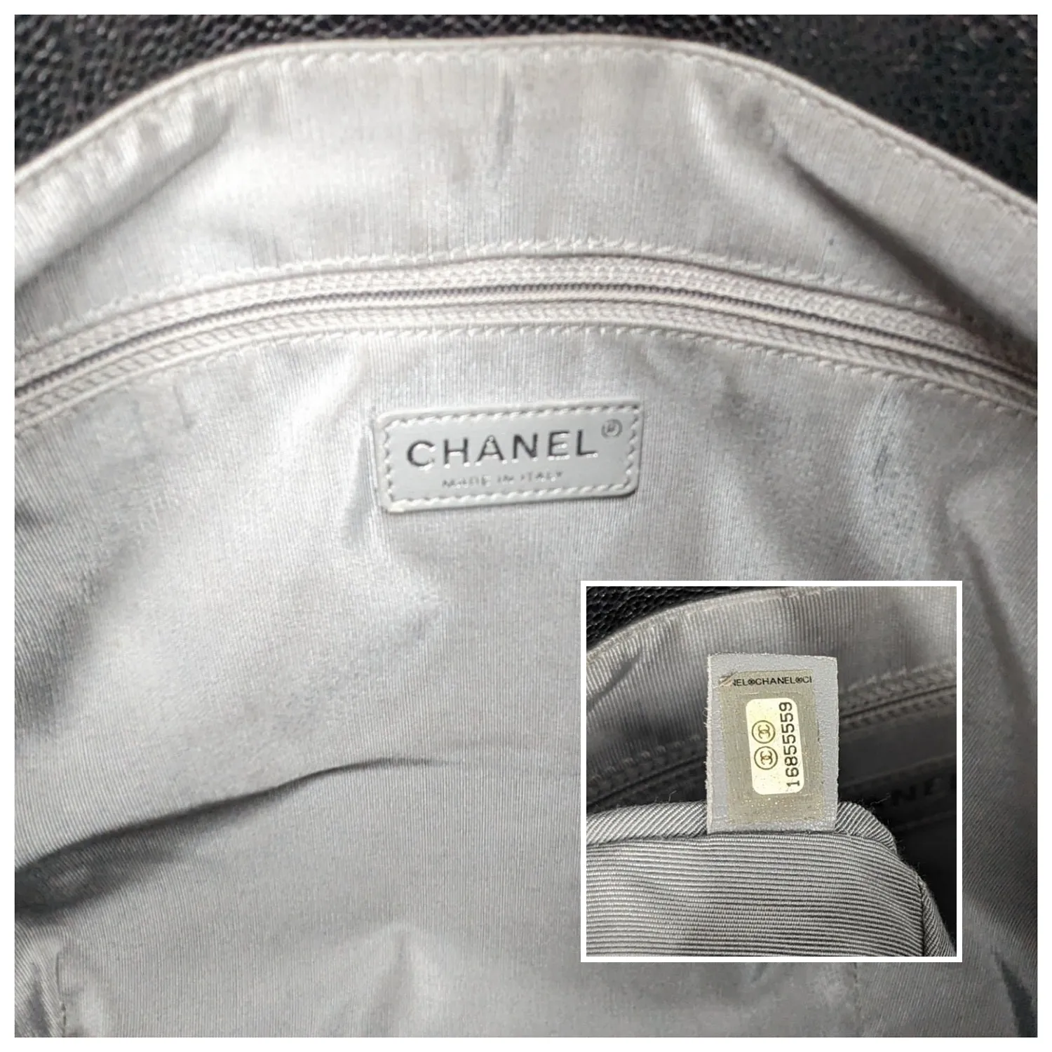 Chanel Elastic CC Flap Bag Glazed Caviar Hobo Shoulder Bag