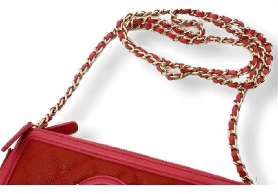 CHANEL FILIGREE CAVIAR LAMBSKIN CROSSBODY CHAIN BAG
