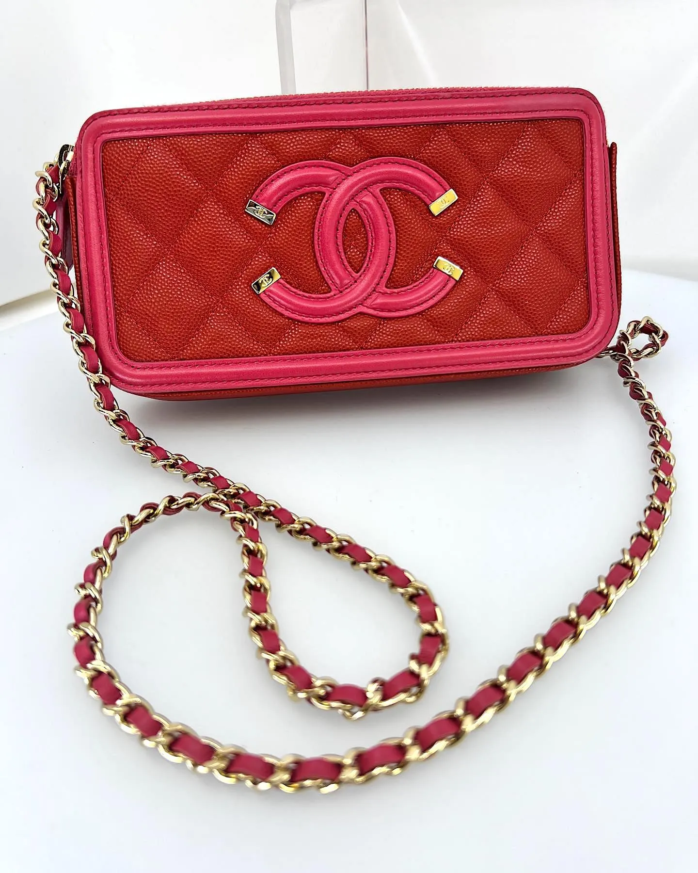 CHANEL FILIGREE CAVIAR LAMBSKIN CROSSBODY CHAIN BAG