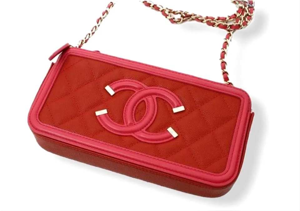 CHANEL FILIGREE CAVIAR LAMBSKIN CROSSBODY CHAIN BAG