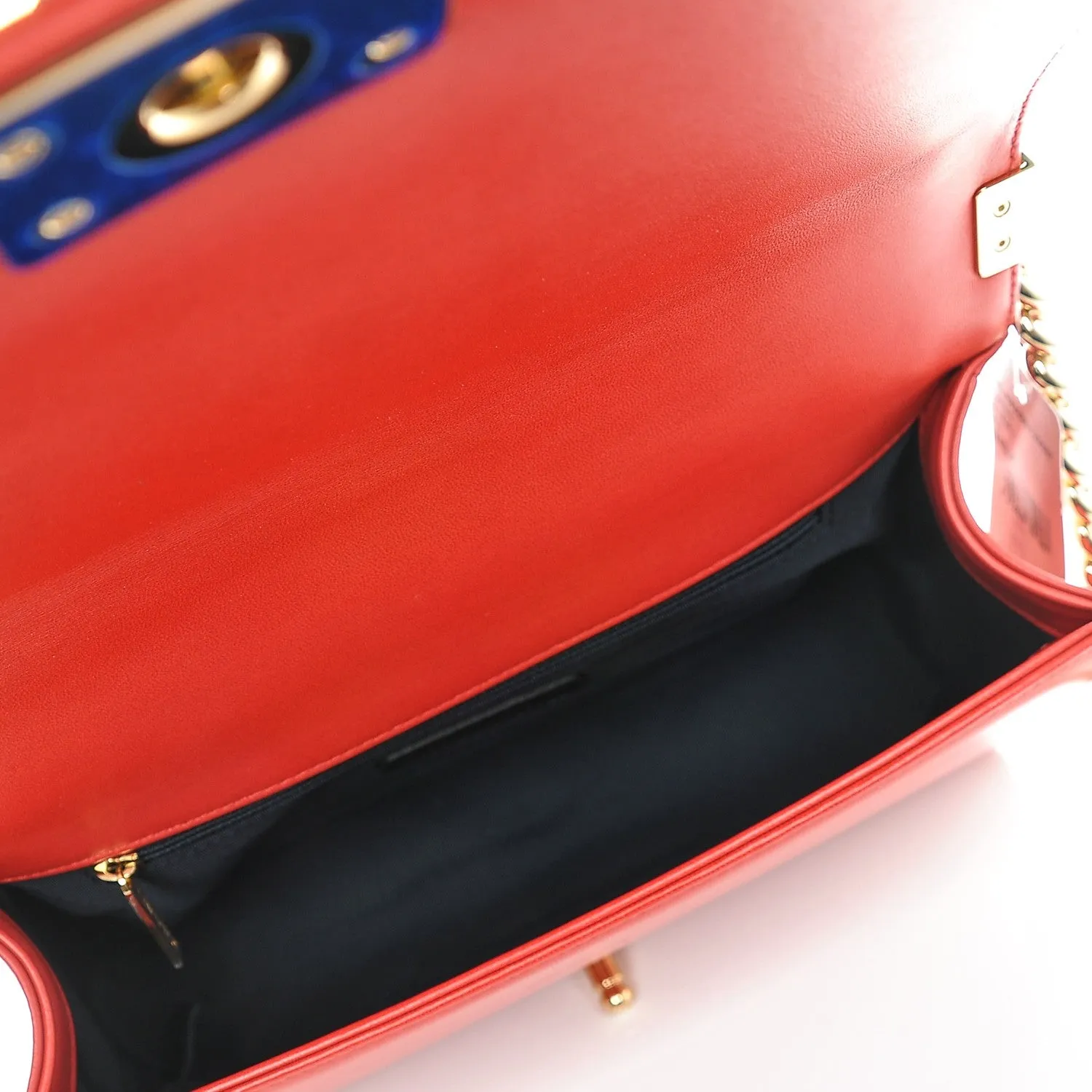 CHANEL FLAP BOY RED CUBE EMBOSSED LEATHER MEDIUM BAG